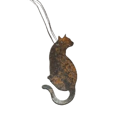 Cat Looking  - Rusted Metal Ornament
