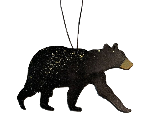 Black Bear Walking - Hand Painted Ornament