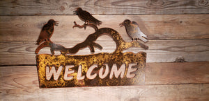 Welcome Sign Crow