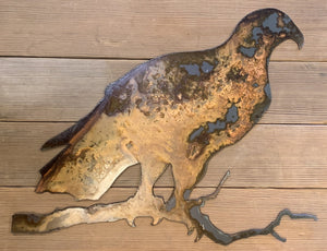 Rusted Metal Eagle Sitting on a branch