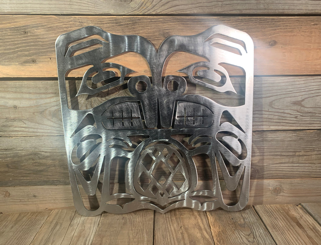 Beaver Brushed Steel First Nations Design