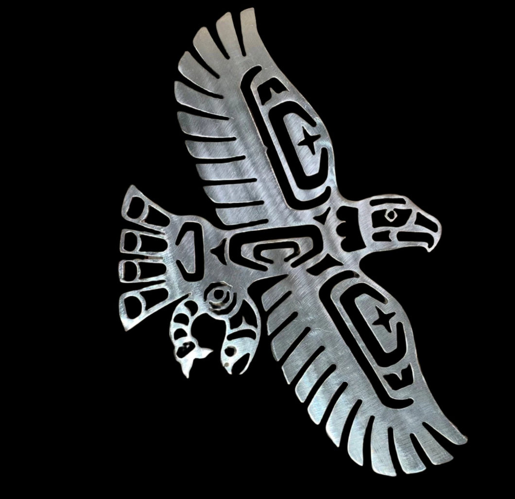 Eagle Brushed Steel First Nations Design