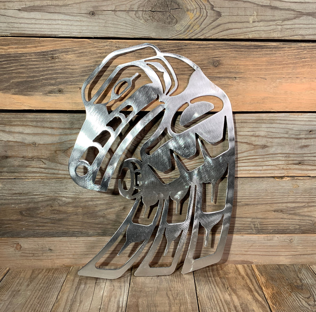 Raven Brushed Steel First Nations Design