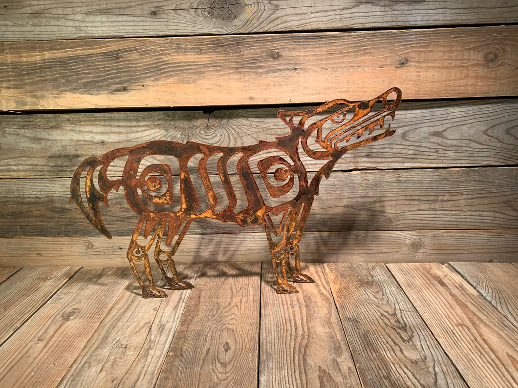 Wolf Rusted First Nations Design