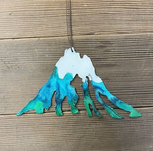 Snow Cap Mountain - Hand Painted Ornament