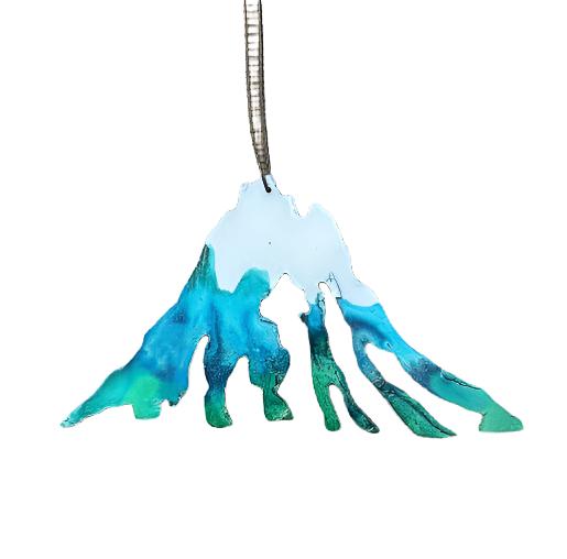 Snow Cap Mountain - Hand Painted Ornament