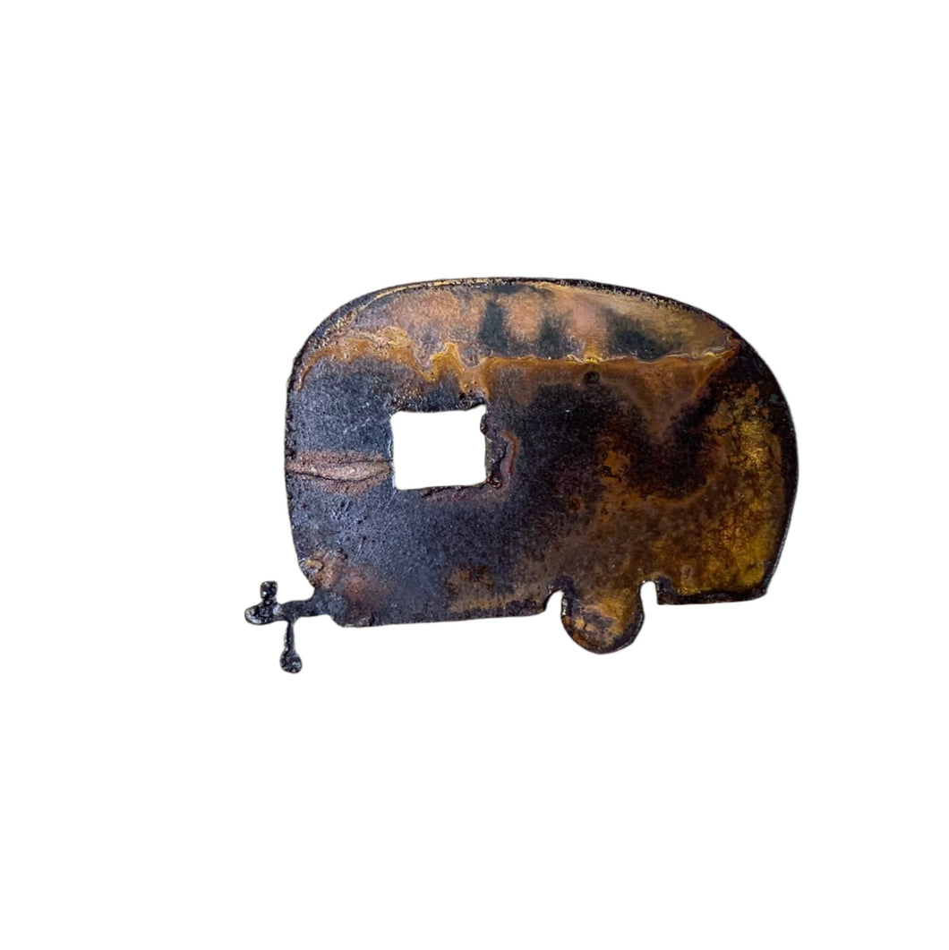 Camper - Rusted Metal Ornament