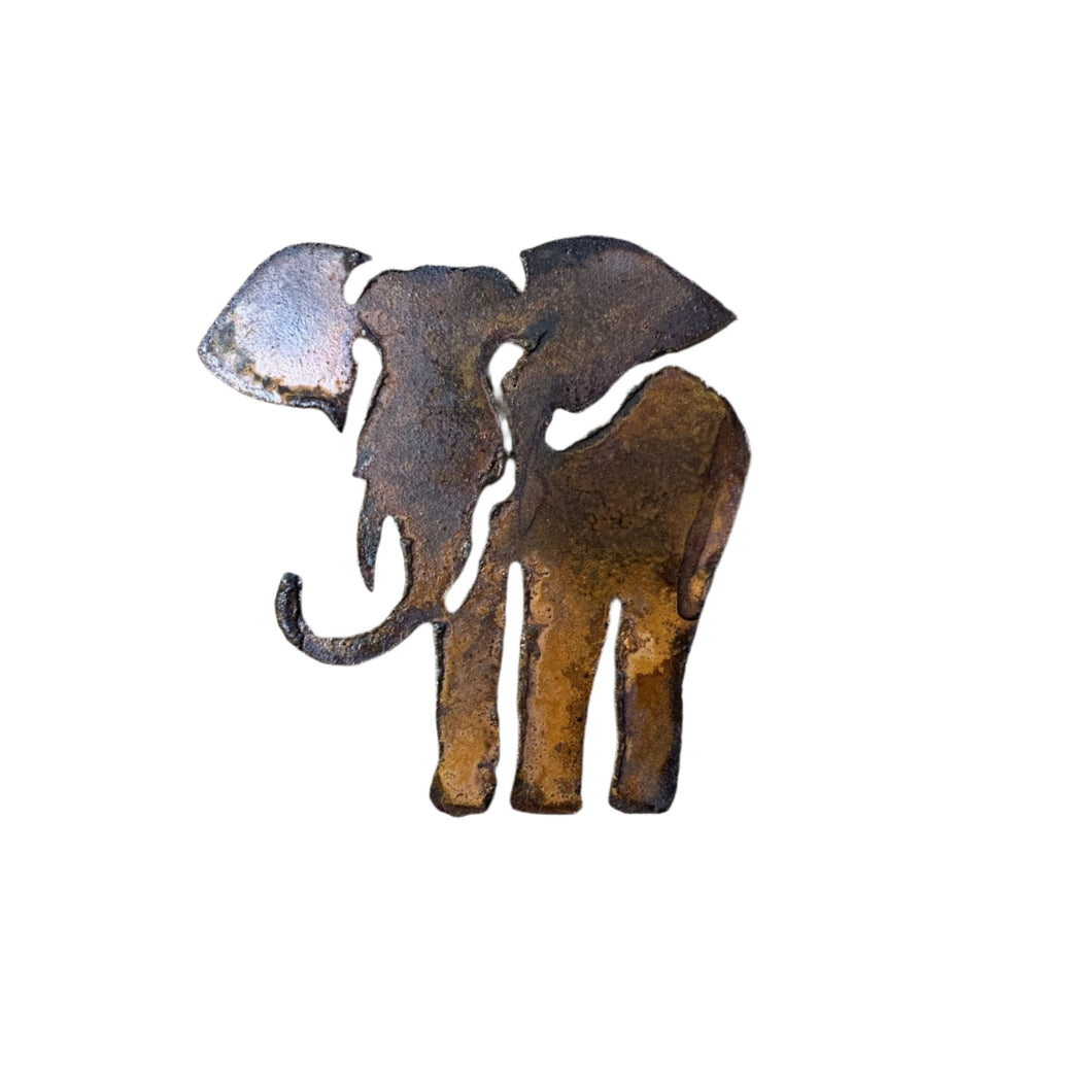 Elephant - Rusted Metal Ornament