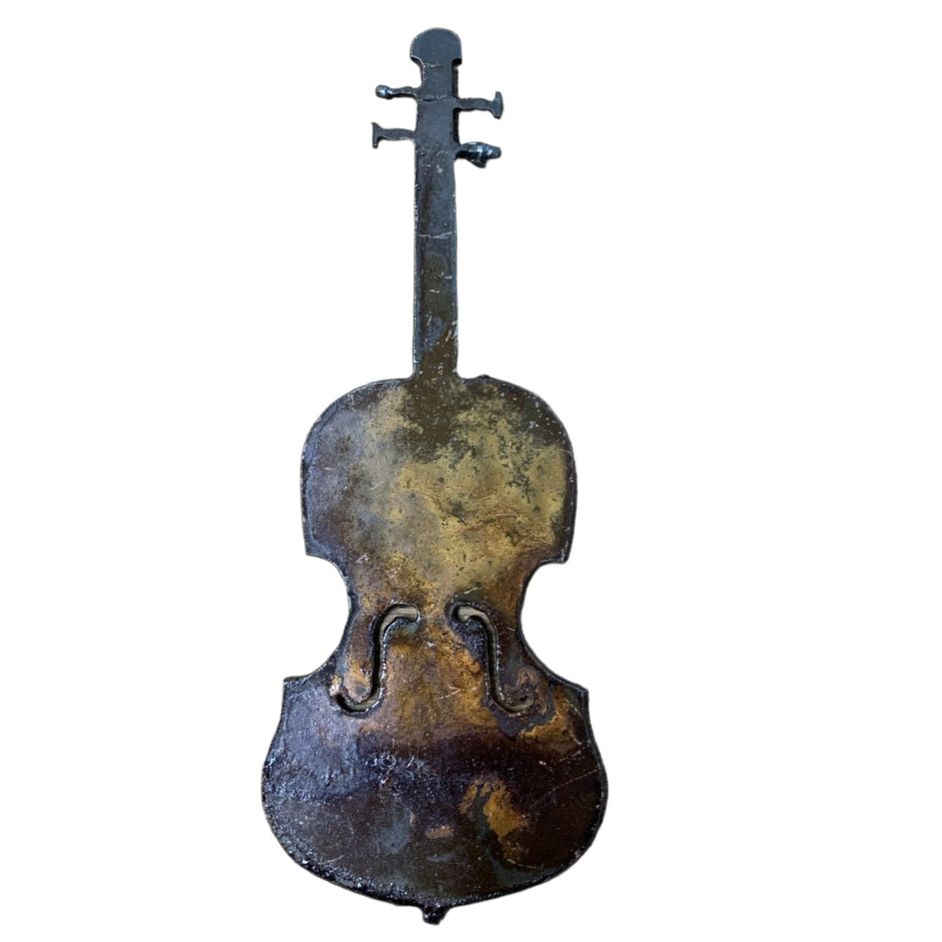 Fiddle - Rusted Metal Ornament