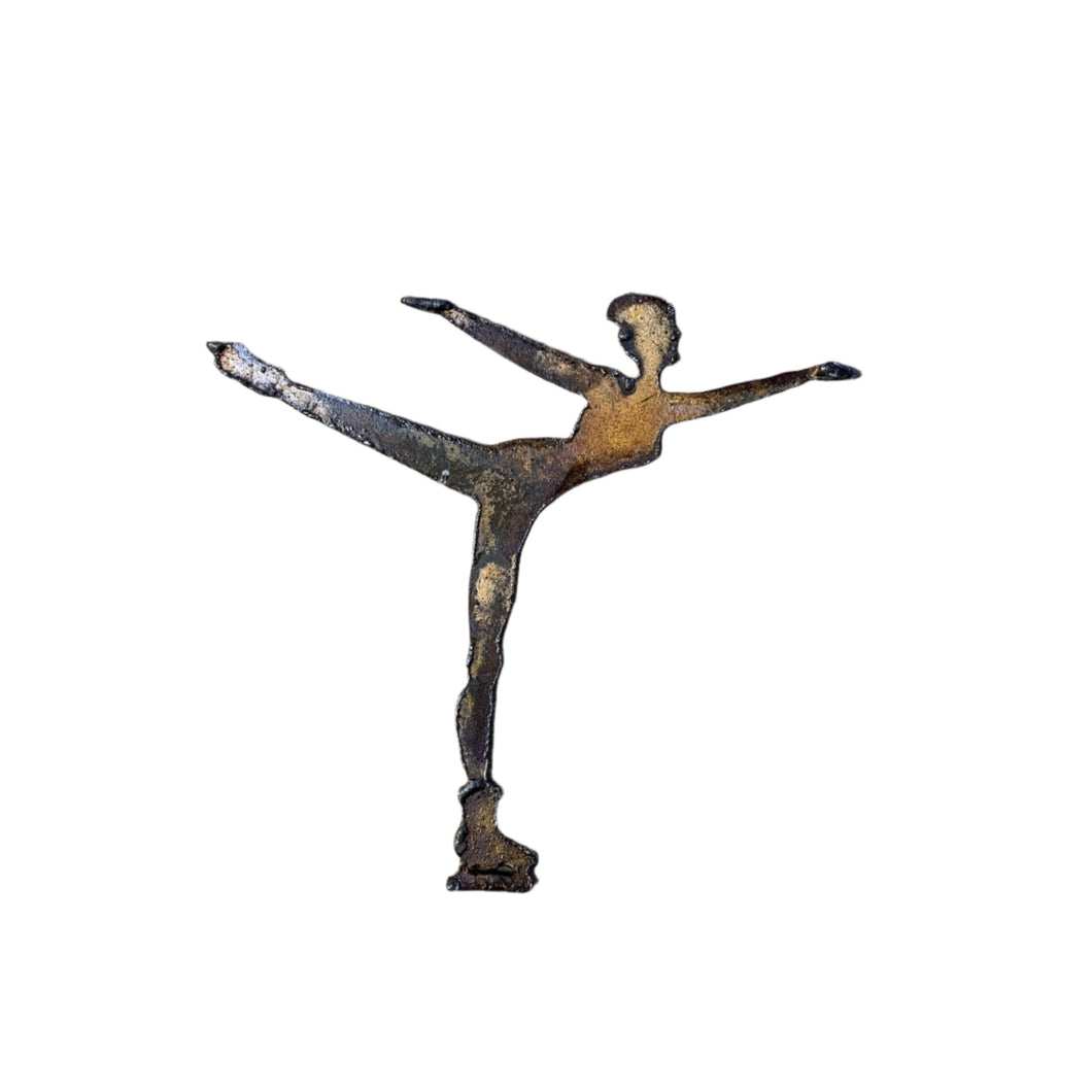 Figure Skater - Rusted Metal Ornament