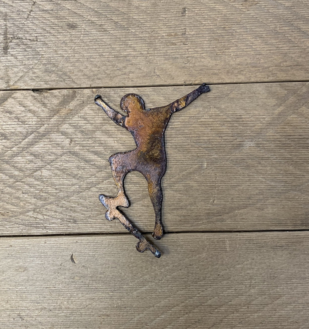 Skateboarder - Rusted Metal Ornament