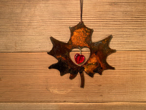 Maple Leaf with Heart - Ornament