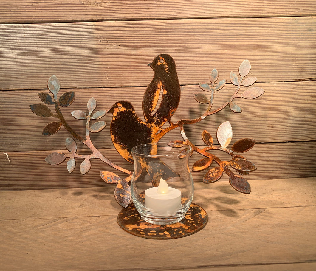 Double Bird with Candle Holder - Display Piece