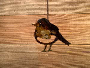 Winter Bird Yellow  - Hand Painted Ornament