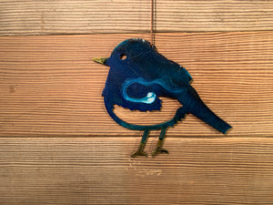 Winter Bird Blue - Hand Painted Ornament