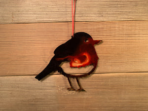 Winter Bird Red - Hand Painted Ornament