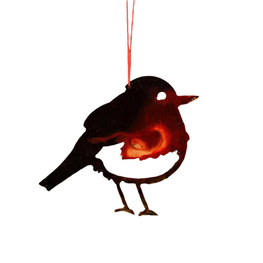 Winter Bird Red - Hand Painted Ornament