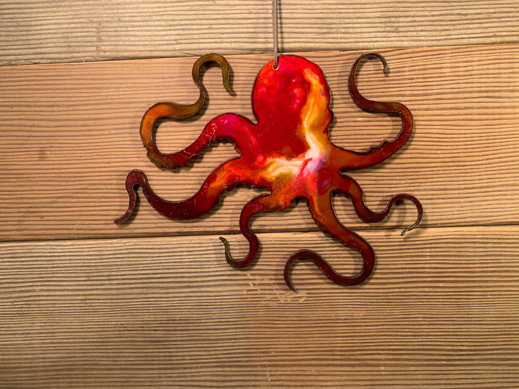 Octopus Red Blend - Hand Painted Ornament