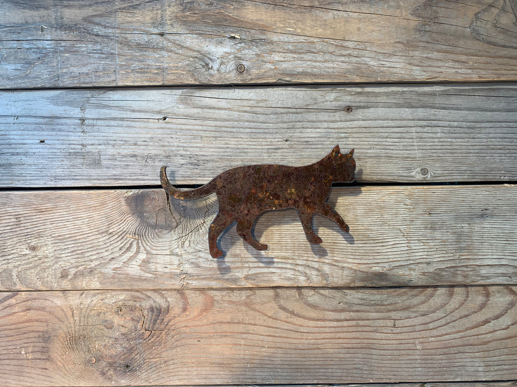Cat - Rusted Metal Ornament