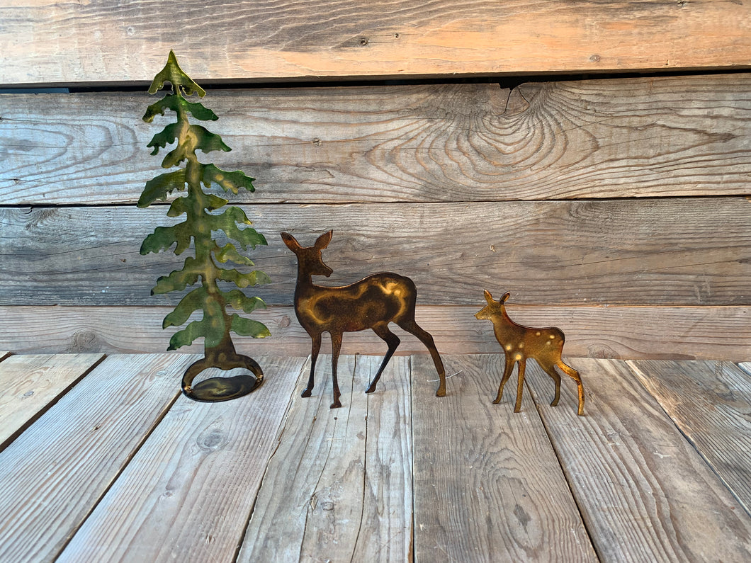 Deer Family - Hand Painted Display