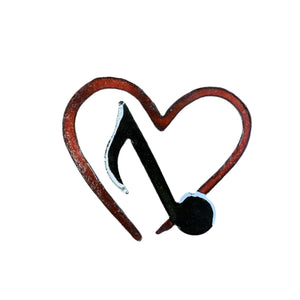 Musical Note Heart - Hand Painted Ornament