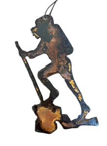 Hiker - Rusted Metal Ornament