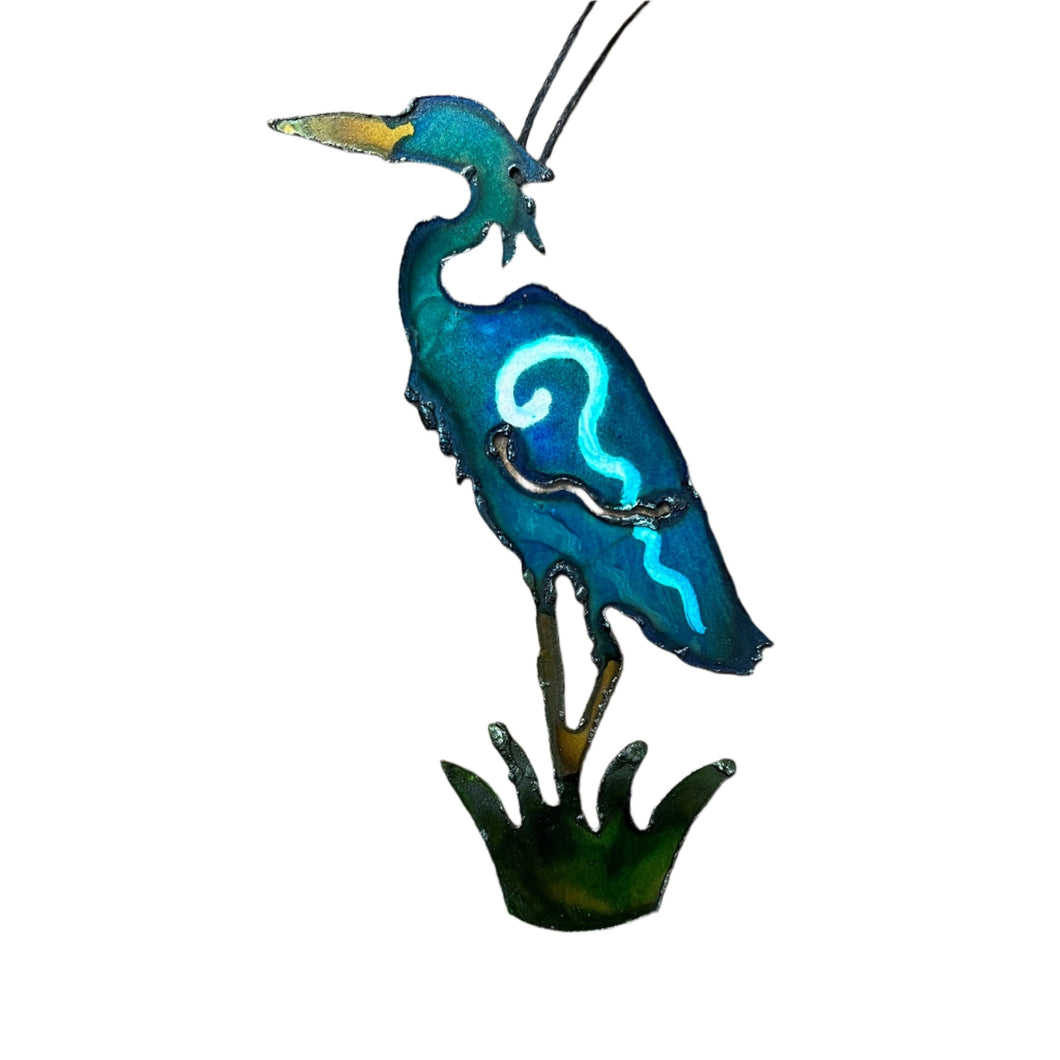 Heron - Hand Painted Ornament