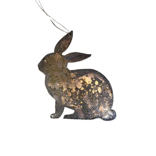 Bunny - Rusted Metal Ornament
